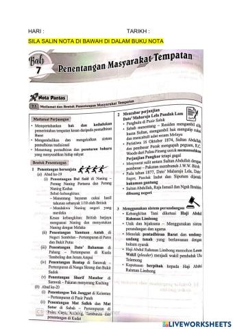 Bab 7 : Penentangan Masyarakat Tempatan