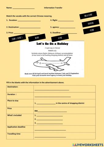 Info Transfer-Flight package