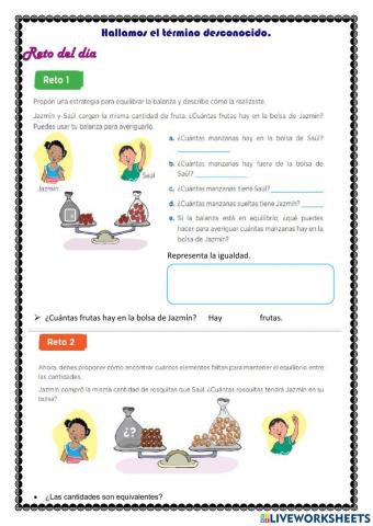 Hallamos el término desconocido.