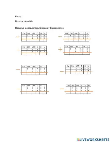 Adición y Sustracción