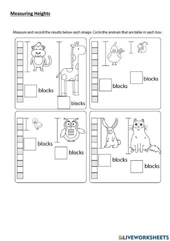 Measuring Heights worksheet