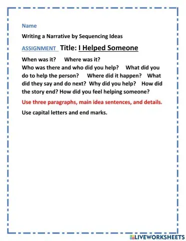 Narrative Essay using sequencin