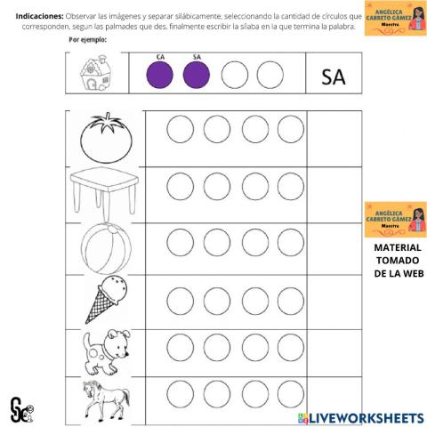 Identifica la última sílaba
