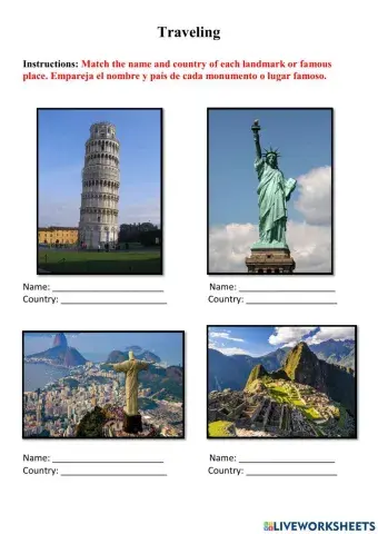 Traveling to Famous Places or Landmarks