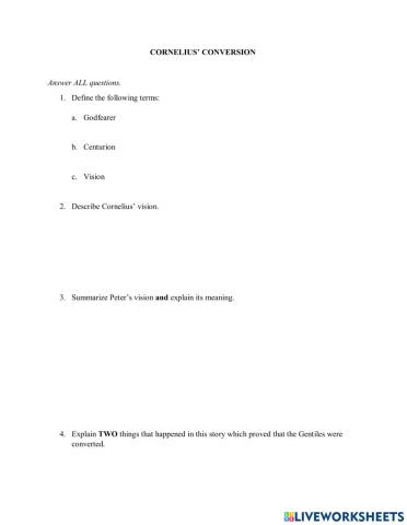 Cornelius' conversion