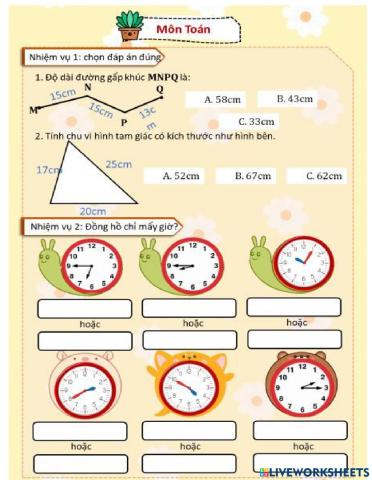 Phiếu ôn tập cuối tuần 3