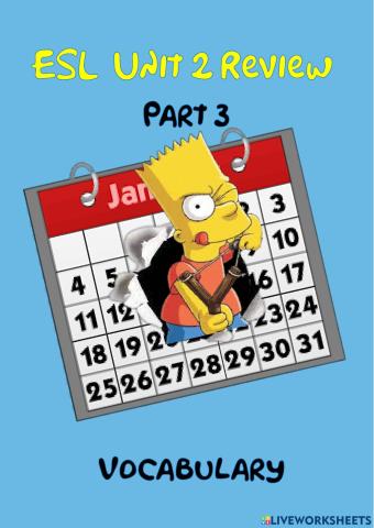 ESL Unit 2 Review - Part 3 (months)