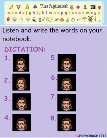 Alphabet dictation