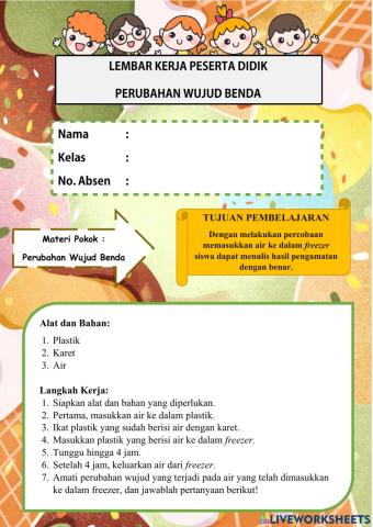 Lkpd perubahan wujud benda