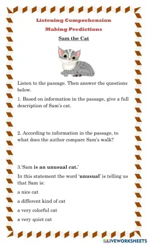 Making Predictions Listening Comprehension Passage