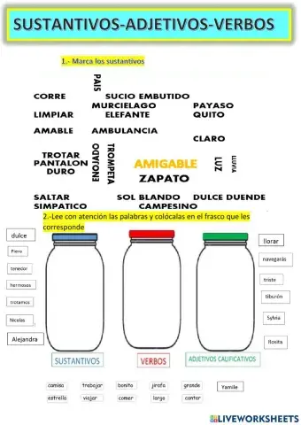 Sustantivos -  adjetivos -  verbos