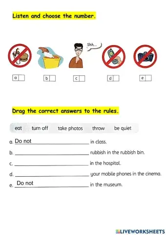 Unit 7 Out and About RULES RULES RULES