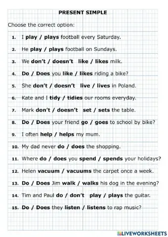 Present Simple and Possessive Adjectives