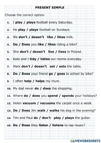 Present Simple and Possessive Adjectives