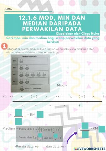 12.1.6 Mod, min dan median daripada perwakilan data.