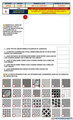 ARTES 2o T-6 Ejercicios de Líneas Rectas
