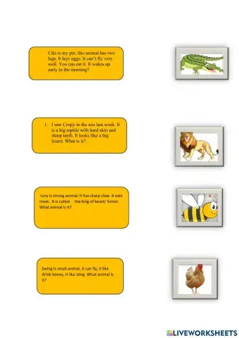 Descriptive text (animals)