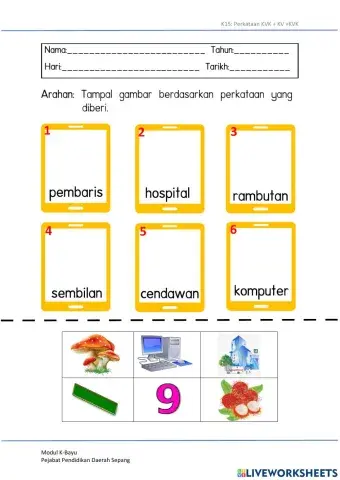 Kem 15 Perkataan kvk kv kvk