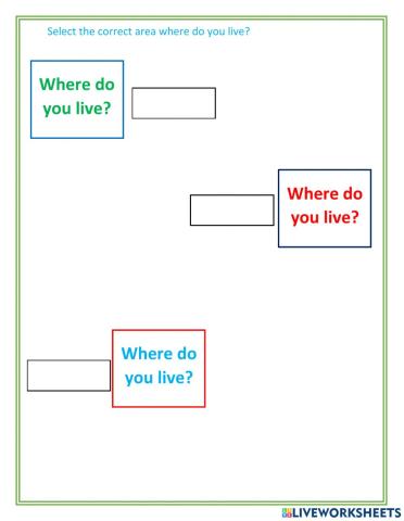 Select the correct area where do you live?