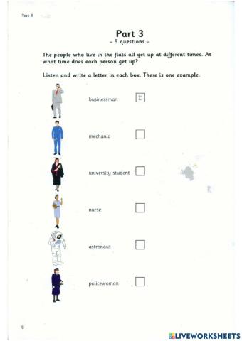 Listen, order and choose the correct time