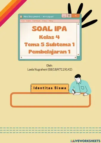 Soal IPA Kelas 4 Tema 5 Subtema 1