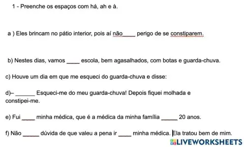 Ortografia Há ou à