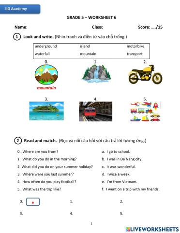 IIG-Grade 5-Worksheet 6