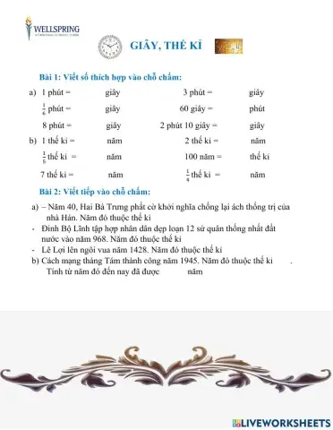 Toán giây và thế kỉ