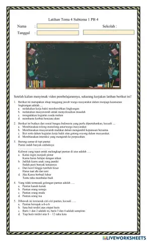 Latihan Tema 4 ST 1 PB 4