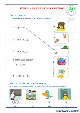 Test for unit 5 grade 3