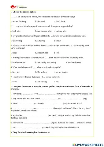 Present and Past tenses