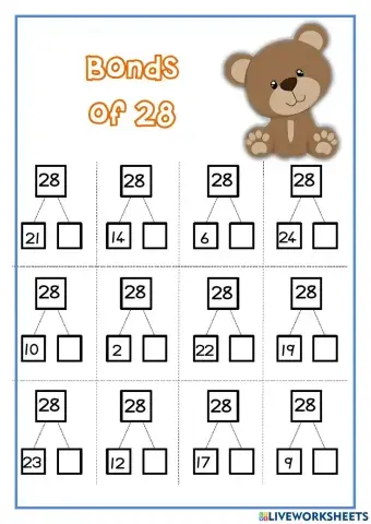 Bonds of 28 Worksheet 1