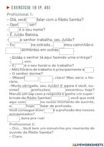 Pronomes interrogativos - verbos em presente: fazer, poder, gostar de