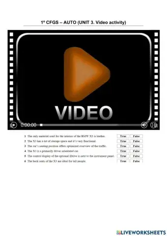 Video Activity - Car Interiors