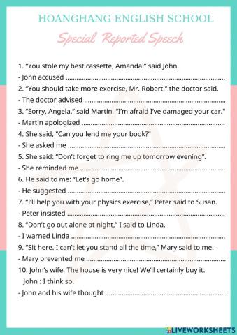 Special Reported Speech
