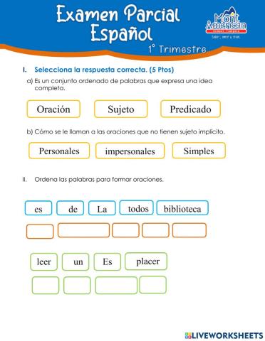 1 Parcial Español 3°