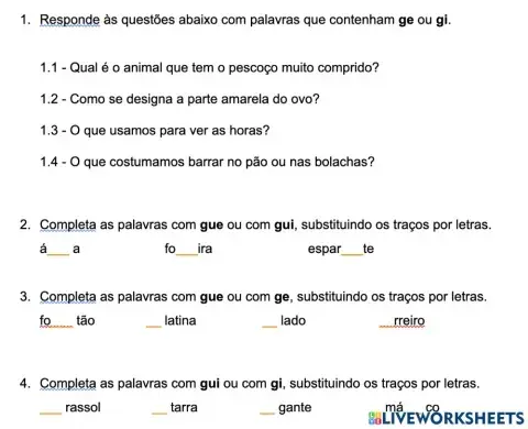 Ortografia ge ou gue