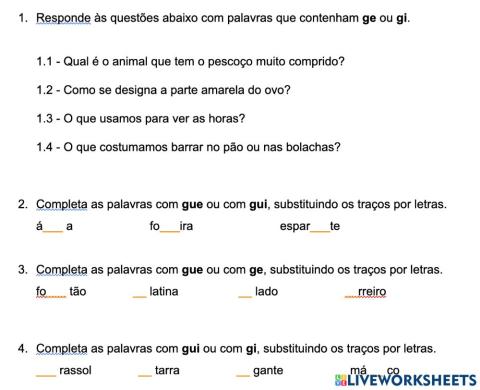 Ortografia ge ou gue