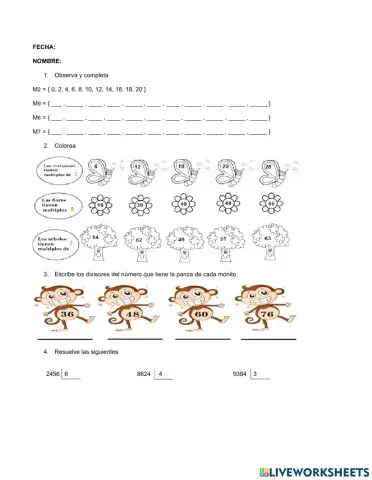 Múltiplos y Divisores