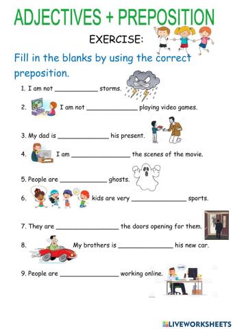 Adjectives + prepositions