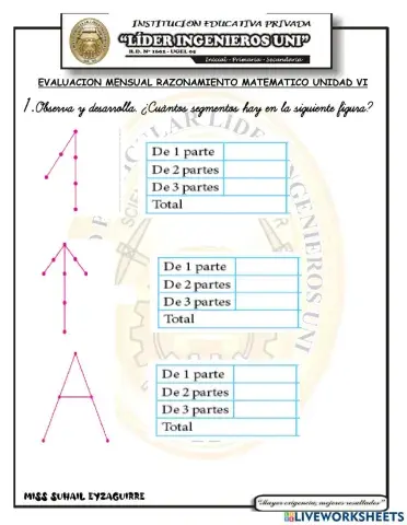 Examen mensuak de raz. natematico vi unidad