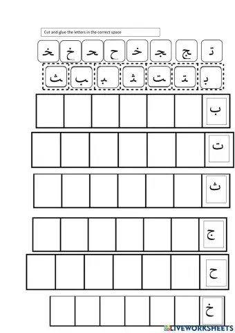 Shapes of the Arabic letters