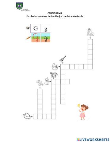 Crucigrama letra g