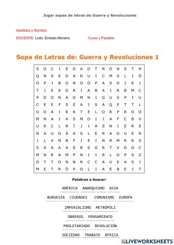 Guerras y revoluciones en los primeros años del siglo XX