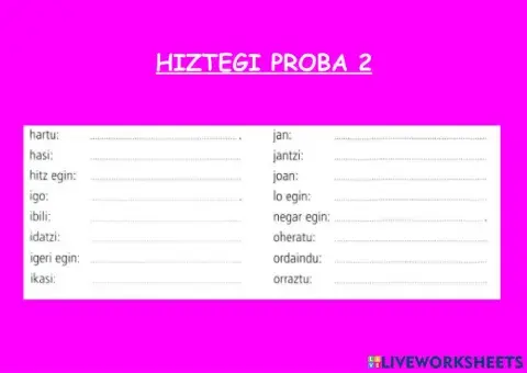 Hiztegi Proba 2