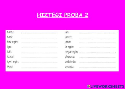 Hiztegi Proba 2