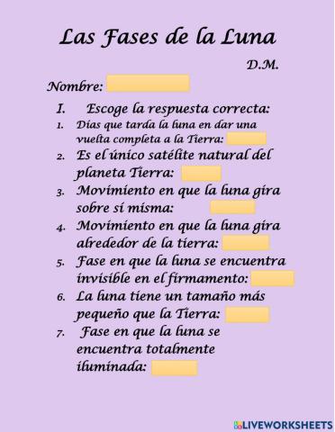 Las Fases de la Luna