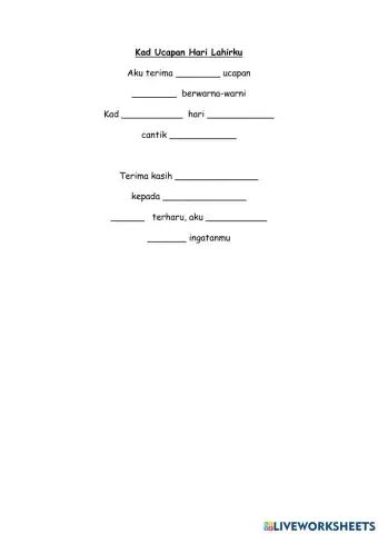 Kad Ucapan Hari Lahirku