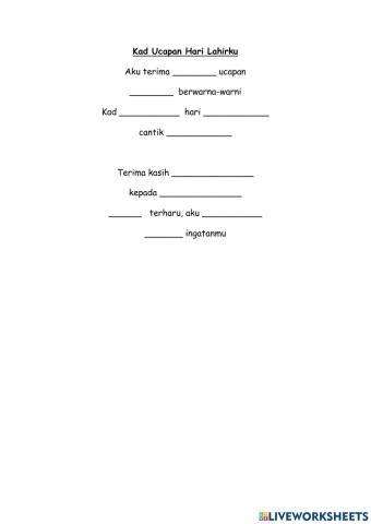 Kad Ucapan Hari Lahirku