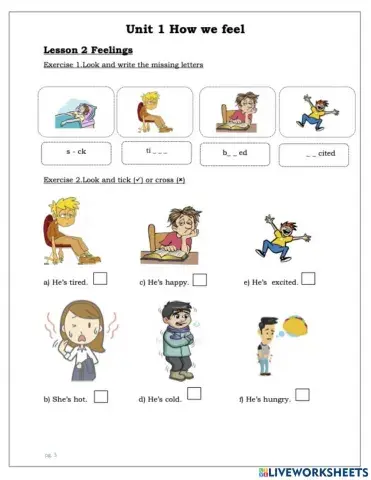 Unit 1 How we feel Lesson 2